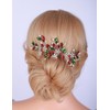 Teyglen Bridal Crystal Rhinestone Headband Flower Wedding Hair Vine Red
