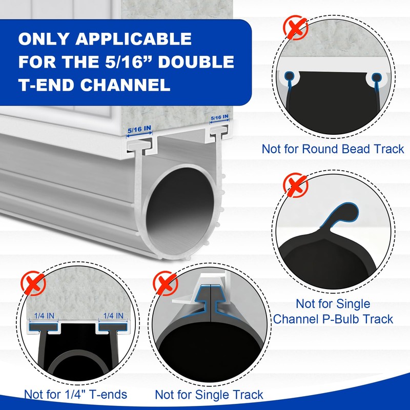 DGSL Garage Door Seals Bottom Rubber Weather Stripping Sealing Strip