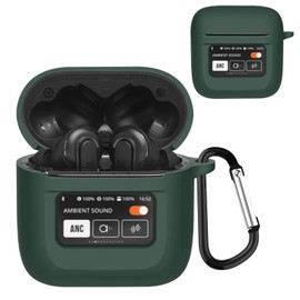 TOORQR Kompatibel mit JBL Tour PRO 3 Hülle Kopfhörer Case,Schützende Flüssig Silikon Hülle für Tour PRO 3 Silikon Cover,Front-LED Sichtbar, Kratzfest,Leicht zu Reinigen (Tiefgrün)
