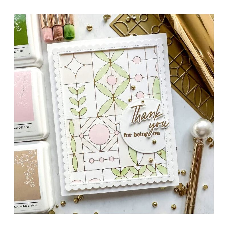 PINKFRESH STUDIO Modern Design Blocks Layering Stencils 4.25"X5.25" 5/Pkg