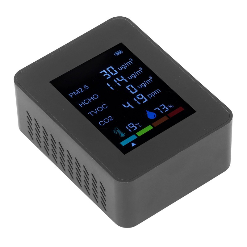 Multifunctional 6 in 1 CO2 Meter Air Quality Monitor Temperature