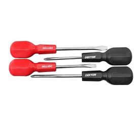 DEKTON DT65280 Cabinet Hand le Screwdriver, Black/Red, Set of 4 Piece