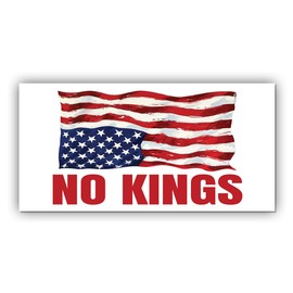 Magnetic America is in Distress Sticker No Kings Upside Down American US Flag Magnet White, Indoor and Outdoor Use, for Bumper, Refrigerator, Cruise Door, Car, Truck 7.5x3.75in