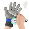 Zoleker Highest Level Cut Resistant Work Gloves for Men Women, ANSI A9 Stainless Steel Mesh Metal Cutting Gloves Food Grade for Butcher Meat Cutting, Oyster Shucking, Mandoline, Non-PFAS (XS, 1 Pair)