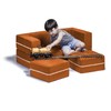 Jaxx Zipline Kids Modular Sofa & Ottomans/Fold Out Lounger, Mandarin