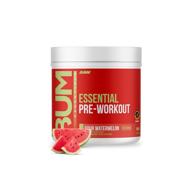 Raw cbum essential pre workout pre entrenamiento 30 servicios sabor