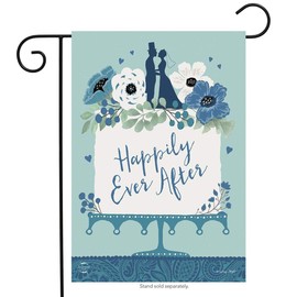 Happily Ever After Wedding Garden Flag Marriage Bride & Groom 12.5" x 18"