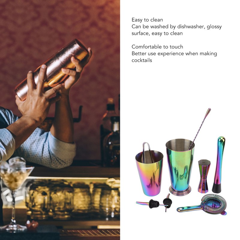 Bartender Kit 304 Stainless Steel Heat Preservation Cocktail Shaker Jigger