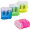 Pack of 8 4 Colours Pencil Sharpener with Container, Sharpener
