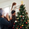DIYASY Christmas Tree Topper,10inches Metal Glittered Star Xmas Tree Decoration