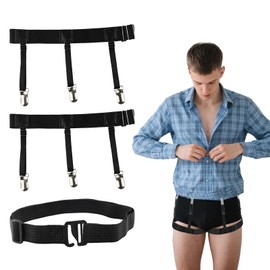 OQXEJPHFN 1 Set Shirt Stays Belt for Men, Adjustable Non-slip Elastic Band Shirt Holder Straps Suit Accessories