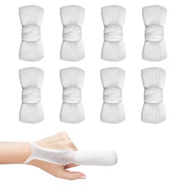 Pack of 8 Finger Bandages, Finger Cots Bandage, Finger Sleeves Finger Plasters, White Finger Protectors, Finger Bandage, Universal Fixation Bandage, for Work, Kitchen, Finger Protection (3.5 x 8 cm)