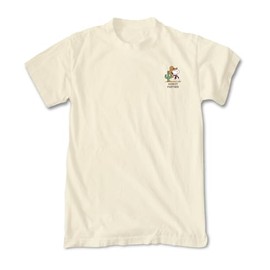 Riot Society Peanuts Snoopy Howdy Partner Embroidered Mens T-Shirt, Perfect for Wearing Into The AM - Natural, Medium