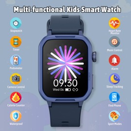 Smart Watch for Kids, Kids Fitness Tracker Smartwatch for Boys Girls Teens Gifts, Sleep Monitor Step Counter Pedometer Stopwatch Alarm Clock DIY Watch Face Touch Screen