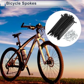RATCHROLL 1 Set Universal Bicycle Spokes 12G 92mm Length Bike Wheel Spokes Nipple Black Carbon Steel