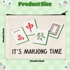 FZkuozougedd Lustige Mahjong-Make-up-Tasche – 4 Stück Glücksmahjong-Fliesen, Geschenke, Reise-Kulturbeutel, Reißverschluss,