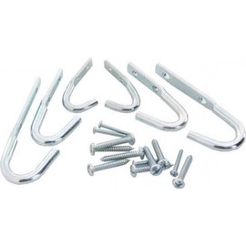 Keypak Heavy Duty Galvanised Garage Hooks – 6 Pack, Steel Storage Hooks for Tools, Ladders, Bikes & Garden Equipment, Wall-Mounted Hooks for Shed, Garage & Workshop Organisation