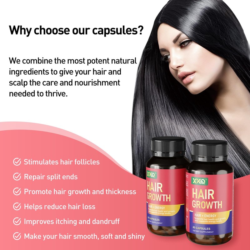XKQ Hair Growth Supplements, Supports Hair Health & Fullness with