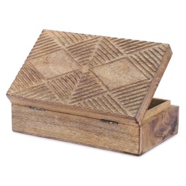 Ajuny Hand Carved Wooden Jewelry Box: Elegant Vintage Keepsake Box for Men/Women, Decorative Memory Box, Ideal Wooden Box Decorative Box or Storage Box for All Occasions