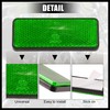 Hihaha 2 Pcs 87mm Green Universal Rectangular Reflective Warning Reflector