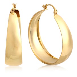 Chunky Hoops Earrings, Round Hoop Earrings for Women Lightweight Thick Hoops Earring Stylish Jewelry Gifts for Women (Gold, 30mm)