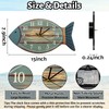 Cunno Silent Beach Wall Clock Wooden Non-Ticking Coastal Sea Fish