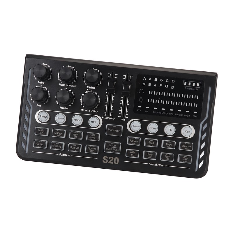 BT5.0 Wireless Sound Card Noise Reduction Modes Adjustable Sound Mixer
