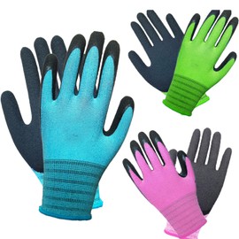 GAVOROHANS 3 Pairs Gardening Gloves Superior Grip Work Gloves Durable Comfortable Breathable Multipurpose for Gardening Construction, Logistics,Warehousing,Landscaping (3Pairs Small)