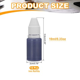 PATIKIL 0.33oz Refill Ink for Stamps and Ink Pads, 12Pcs 10ml Stamp Pad Ink Refill for Office Stamp Self Inking Stamp Date Stamp Scrapbooking, Light Purple