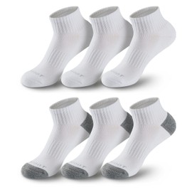 MONFOOT Women's and Men's 6 Pairs Daily Cushion Comfort Fit Performance Quarter Socks Large, multipack