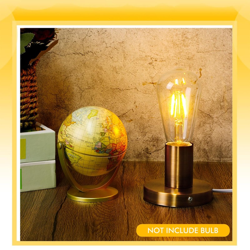 Tuanse 2 Pcs Polished Metal Desktop Lamp Base E26 E27