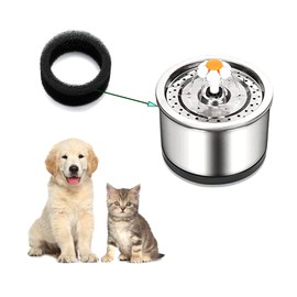 Pet Replacement Sponges Pre Filter for 84oz/ 2.5L Pet Water Fountain Stainless Steel Cat Water Drinking Water Round Sponge Foam Filters for Pet Dog Cat Fountain (8)