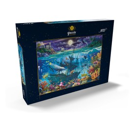 MyPuzzle Dolphins and Wreck by Moonlight - Premium 1000 Piece Puzzle - MyPuzzle Special Collection by Puzzle Galaxy