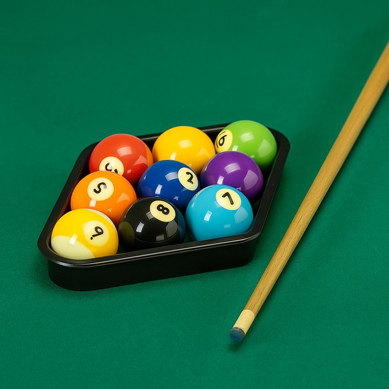 Zelphvt Black Billiards 9 Ball Pool Table Triangle Rack 9-Ball