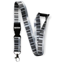 Piano Keys Musical Neck Lanyard With Detachable Buckle Clip & Safety Breakaway