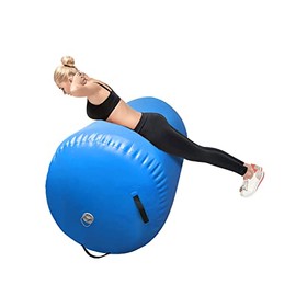 GBVUGY Air Tumbling Mat Tumble Track With Electric Pump，Inflatable Gymnastics Barrel Roller for Home Use,Gym Training,Cheer leading,Yoga (blue-29.5inch*47.3inch)