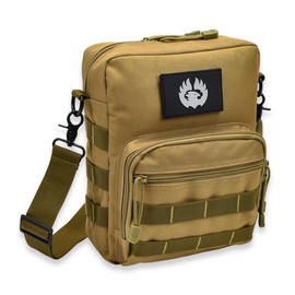 Torch Small Messenger Bag MOLLE Tactical Satchel Compact Courier Pack Single Strap Shoulder Sling Cycling for Every Day Carry Gear (Desert)