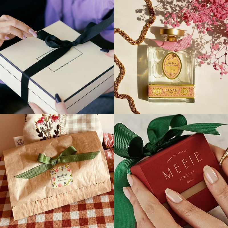 LEEQE Red Grosgrain Ribbon 1/2 inch X 50 Yards Ribbon