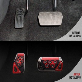 MACHSWON Car Brake Pedal Cover Car Clutch Covers 2PCS Non Slip Gas Pedal Pad Covers Footrest Protector for Car Vehicle Trunk (Red)