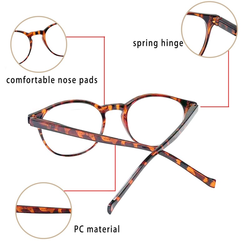 NORPERWIS 5 Pairs Reading Glasses - Standard Fit Spring Hinge