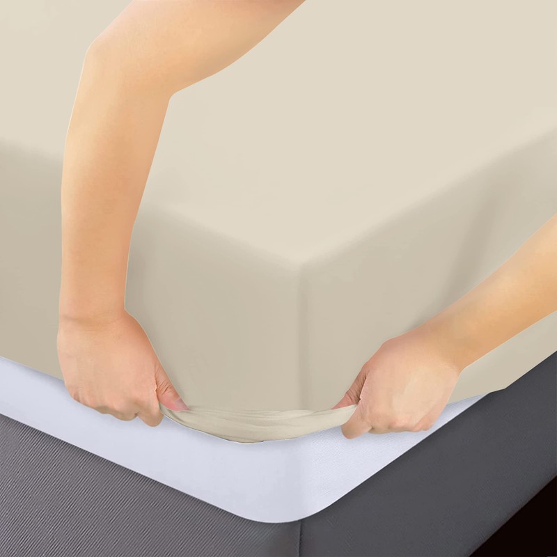 Moonlight Bedding King Size Brushed Polyester Fitted Sheet, 152 x