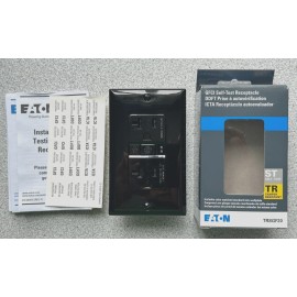 Eaton NEW Eaton TRSGF20BK GFCI Duplex Receptacle 20A 125V SelfTest Tamper Resist Black