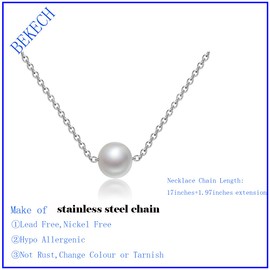 BEKECH Sisters Gift from Sister Pearl Necklace To My Little Sister on Your Wedding Day Gift Bridal Shower Gift for Lil Sis (sisters pearl necklace)