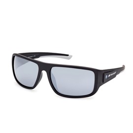 BWM M Motorsport BS0023 Herren-Sonnenbrille, Leichte Unisex-Sonnenbrille, Navigator-Gläser, Verspiegeltes Rauchglas, Mattschwarz