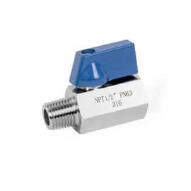 ChillWaves 316 Stainless Steel Mini Ball Valve, Shut Off Switch Ball Valve 1/2" NPT Male x 1/2" NPT Female Thread Pipe Fitting(2-PACK)