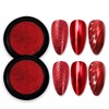2 Boxes Red Chrome Nail Powder 3D Mirror Effect Aurora