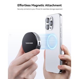 DOCKCASE Magnetic SSD Enclosure for M.2 NVMe,10 Gbps USB-C, Built in Cooling Fan (9300 RPM), 3s Prevents Write Data Loss, 15W Aux Power Port, Up to 2TB Expansion for Phone 16 15 Pro Max ProRes Silver