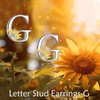 Sterling Silver Initial Alphabet Letter Script Name Earrings Sunflower Initial