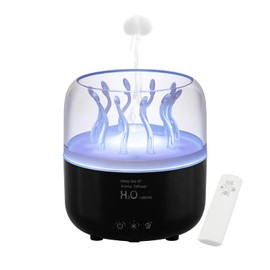 Lifgtzyn Jellyfish Diffuser 280ml, Cute humidifier, with Remote Control Timer, 7 Color LED Night Light, Essential oiluser Suitable for Home Office, Hotel spa Yoga Room, auto Shut-Off (Black)