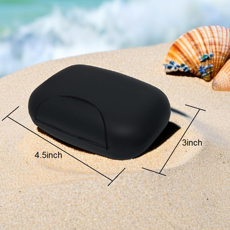 Vonpri - Jabonera portátil para baño y cocina, Negro